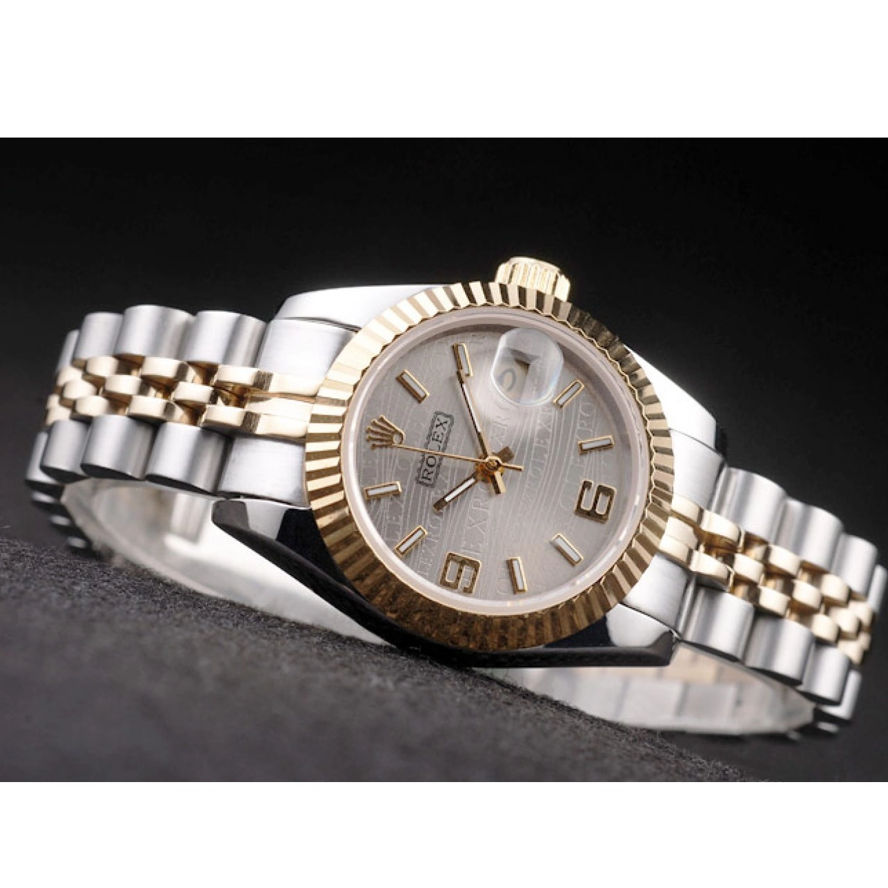AAA Replica Watches Rolex Steel Two Stainless Gold 98078 Plated Datejust Tone Yellow 0805
